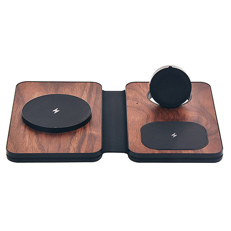 3 in 1 Wireless Charger Wireless Charging Station Komodo Walnut