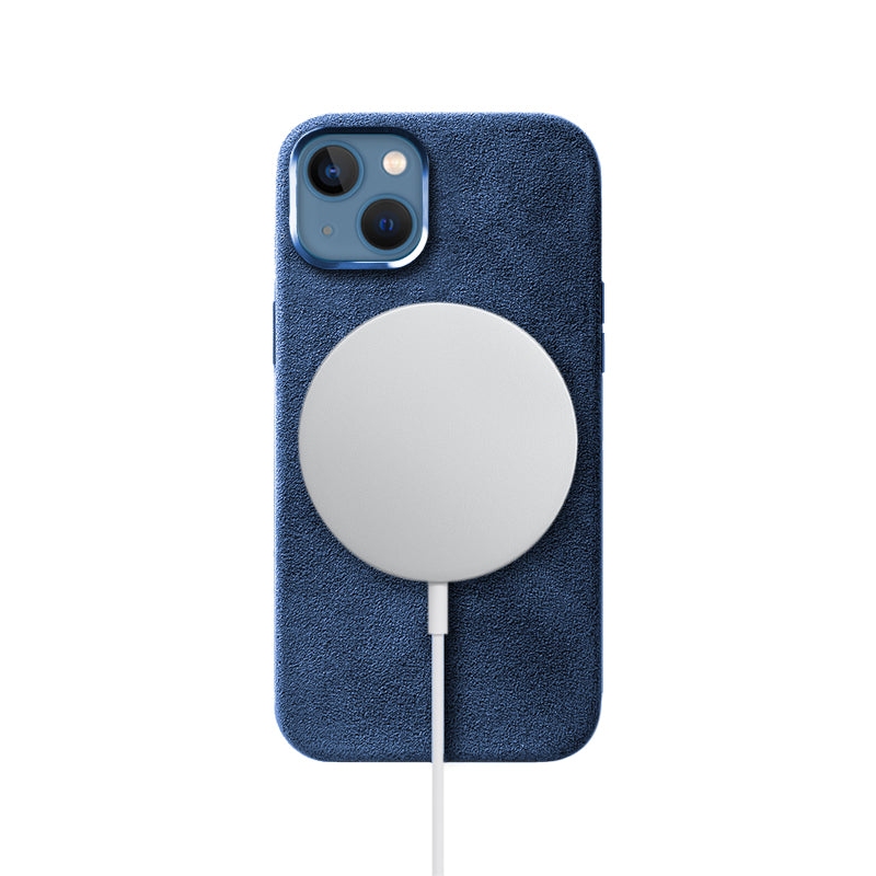 Alcantara iPhone Case Mobile Phone Cases Saguaro Ocean Blue Alcantara iPhone 13 Mini