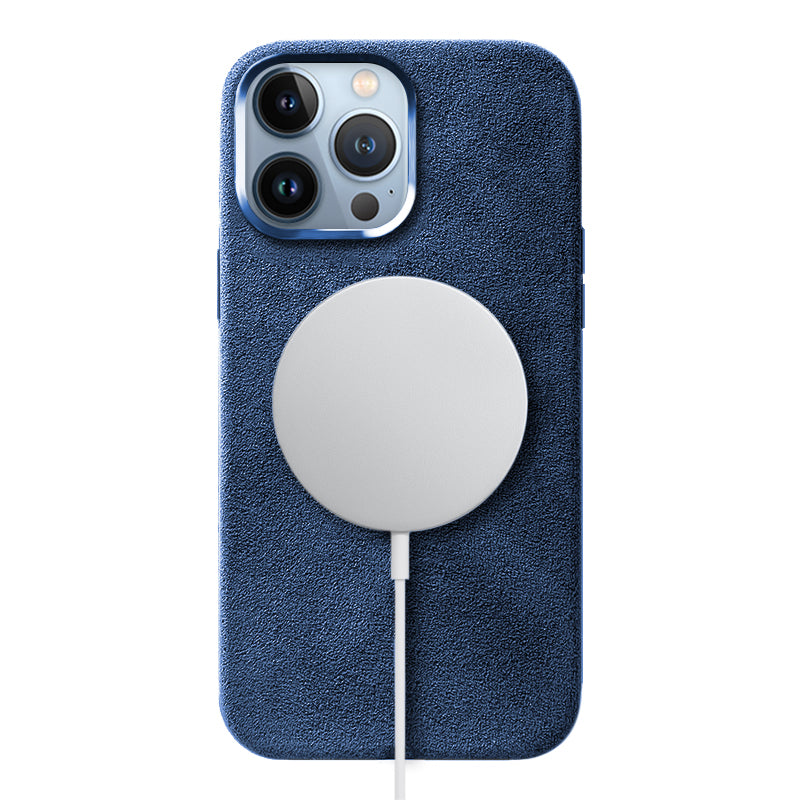 Alcantara iPhone Case Mobile Phone Cases Saguaro Ocean Blue Alcantara iPhone 13 Pro Max