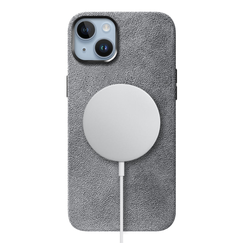 Alcantara iPhone Case Mobile Phone Cases Saguaro Grey Alcantara iPhone 14 Plus