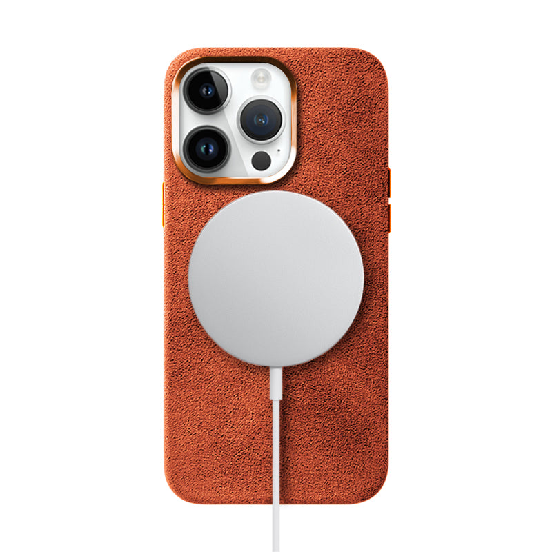 Alcantara iPhone Case Mobile Phone Cases Saguaro Desert Orange Alcantara iPhone 14 Pro