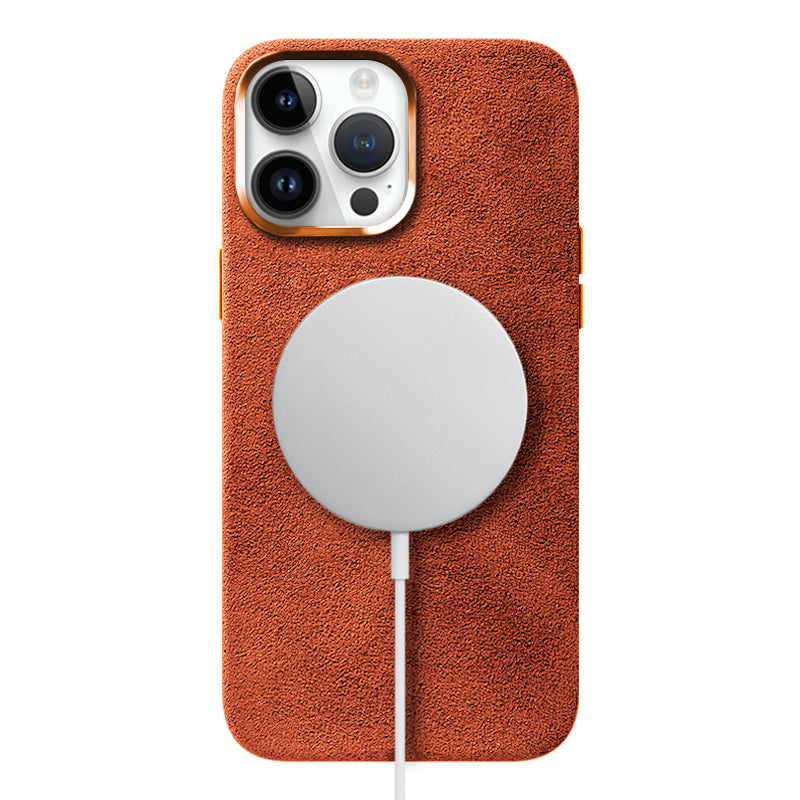 Alcantara iPhone Case Mobile Phone Cases Saguaro Desert Orange Alcantara iPhone 14 Pro Max