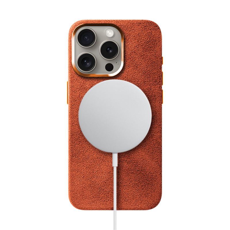 Alcantara iPhone Case Mobile Phone Cases Saguaro Desert Orange Alcantara iPhone 15 Pro