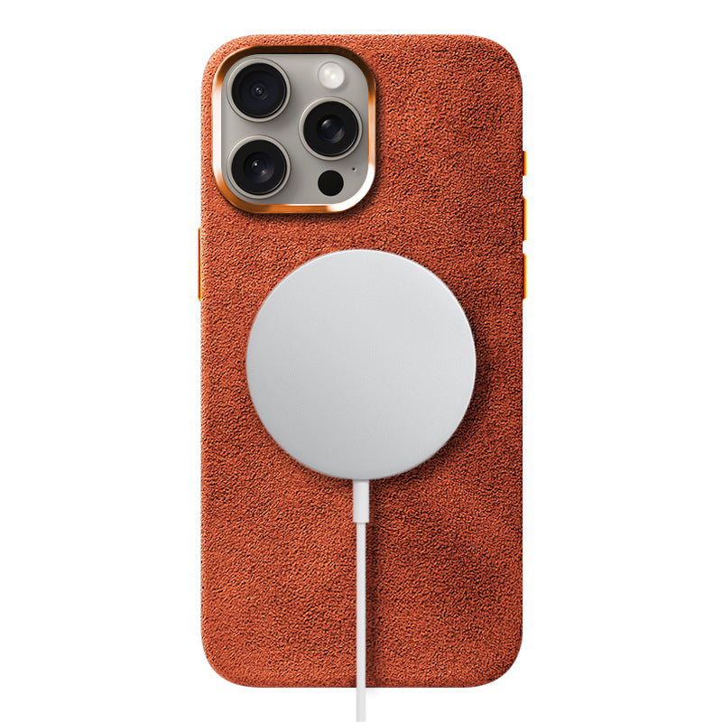 Alcantara iPhone Case Mobile Phone Cases Saguaro Desert Orange Alcantara iPhone 15 Pro Max