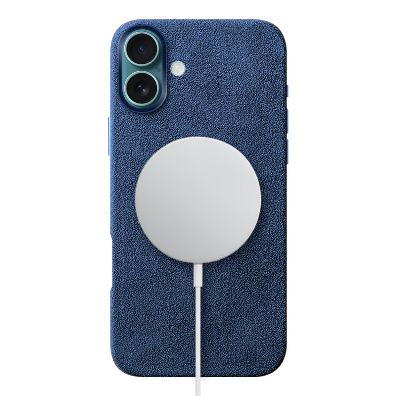 Alcantara iPhone Case Mobile Phone Cases Saguaro Ocean Blue Alcantara iPhone 16 Plus