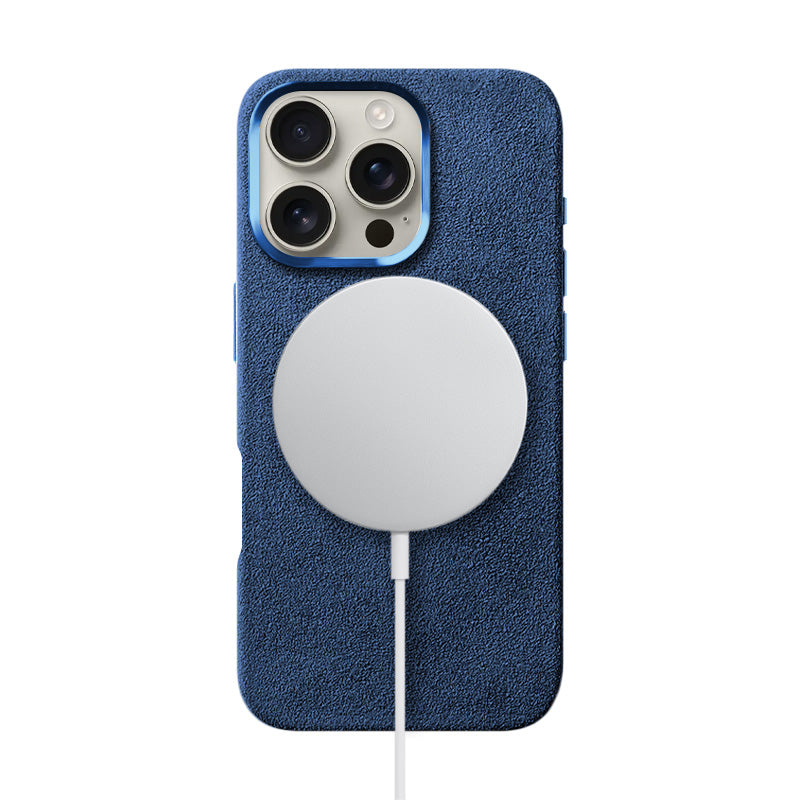 Alcantara iPhone Case Mobile Phone Cases Saguaro Ocean Blue Alcantara iPhone 16 Pro