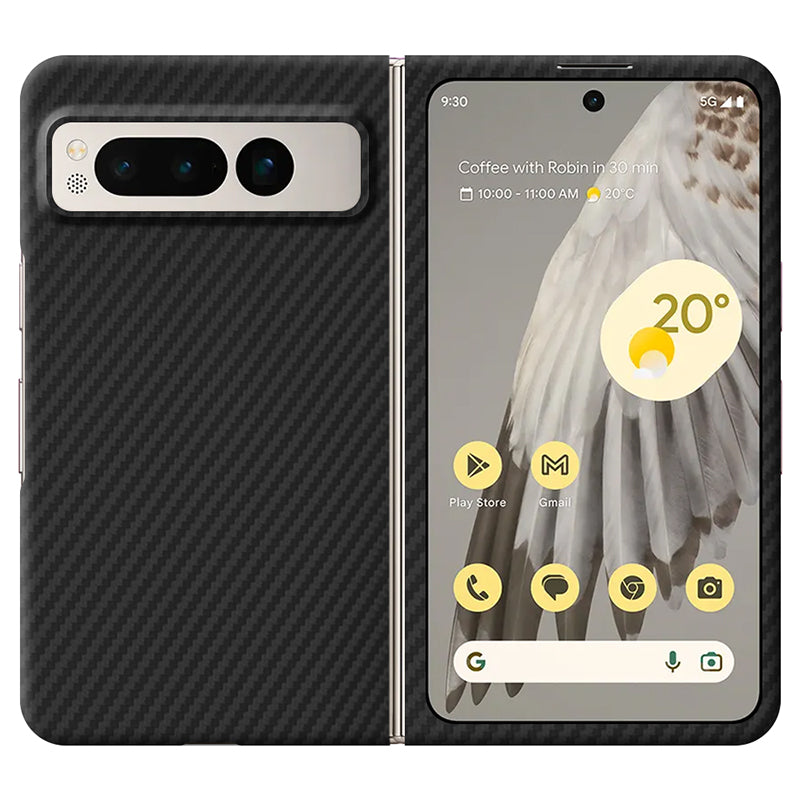 Aramid Fiber Pixel Case Mobile Phone Cases Volaris Black Aramid Fiber Pixel Fold Open