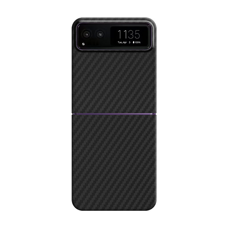Aramid Fiber Motorola Phone Cases Volaris Black Aramid Fiber Motorola Razr 40 Closed