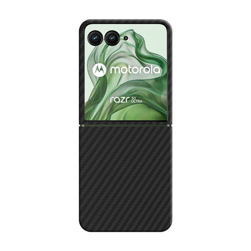 Aramid Fiber Motorola Phone Cases Volaris Black Aramid Fiber Motorola Razr 50 Ultra Closed