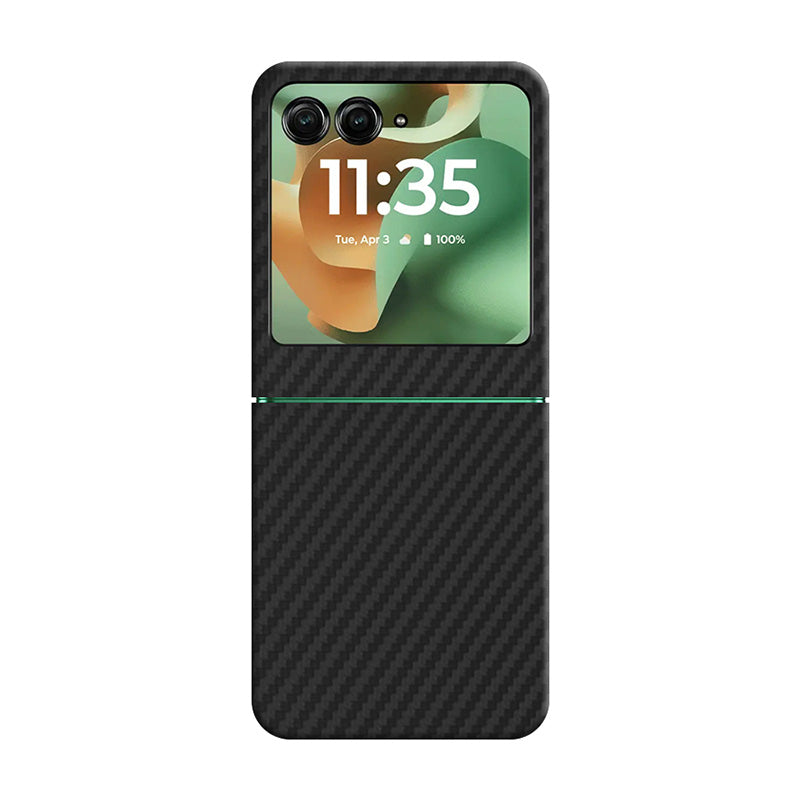 Aramid Fiber Motorola Phone Cases Volaris Black Aramid Fiber Motorola Razr 60 Closed