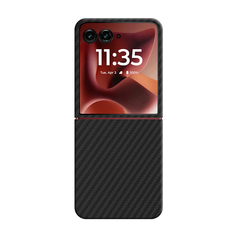 Aramid Fiber Motorola Phone Cases Volaris Black Aramid Fiber Motorola Razr 60 Ultra Closed