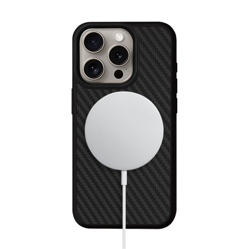 Max Protection iPhone Cases Mobile Phone Cases Amazonia Black Aramid Fiber iPhone 15 Pro With MagSafe