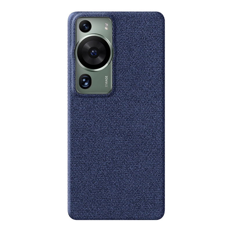 Blue textured Huawei P60 Pro phone case on a white background