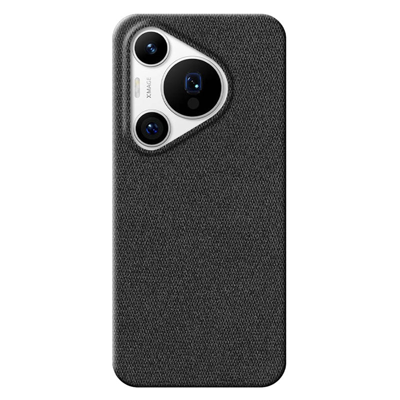 Black textured Huawei Pura 70 Pro phone case on a white background