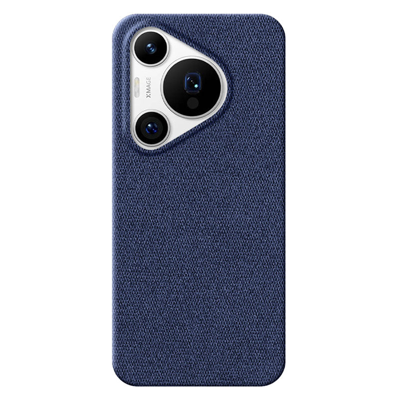 Blue textured Huawei Pura 70 Pro phone case on a white background