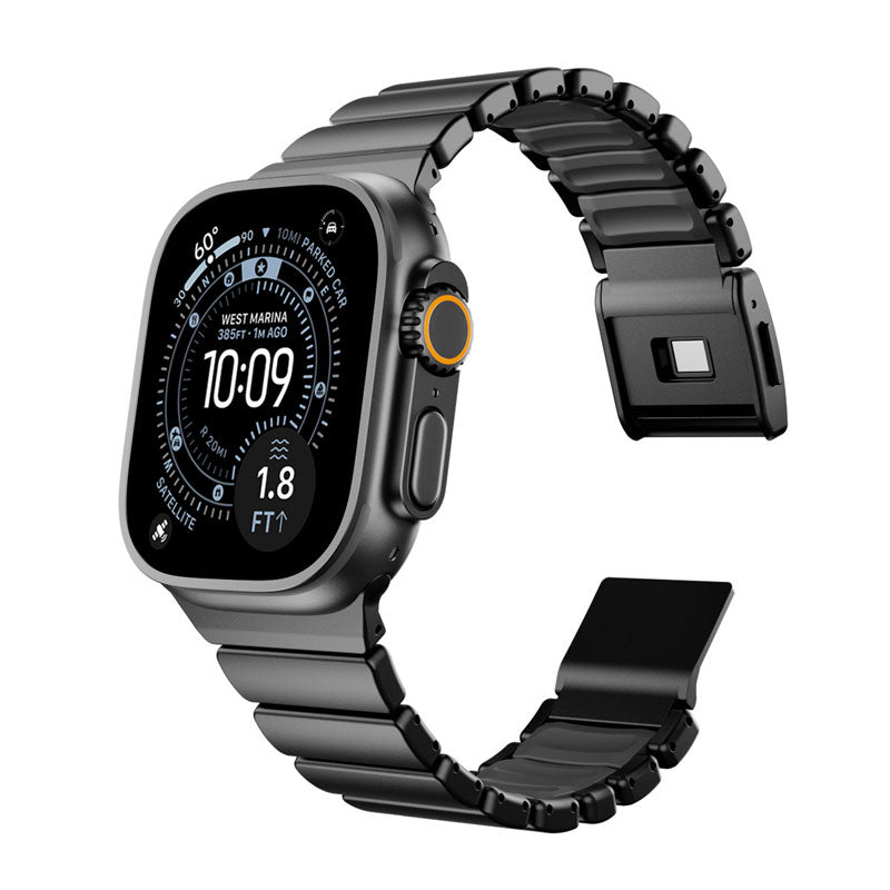 Komodoty Titanium Apple Watch Band Black on Black Rubber Variant