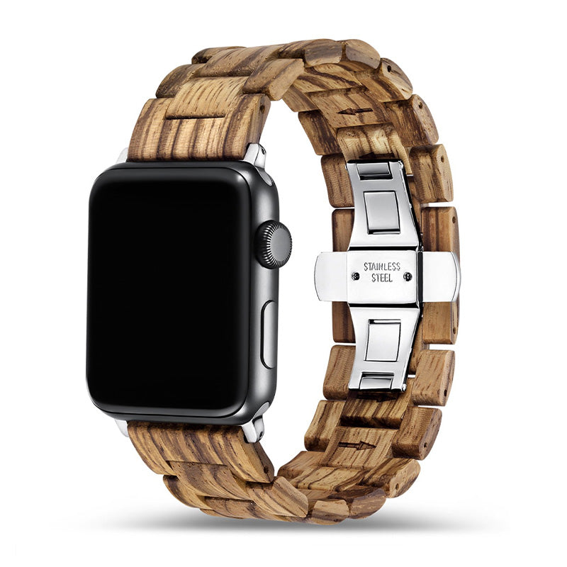 Wood Apple Watch Band Watch Bands Komodo Zebrawood Band 44mm / 45mm / 49mm