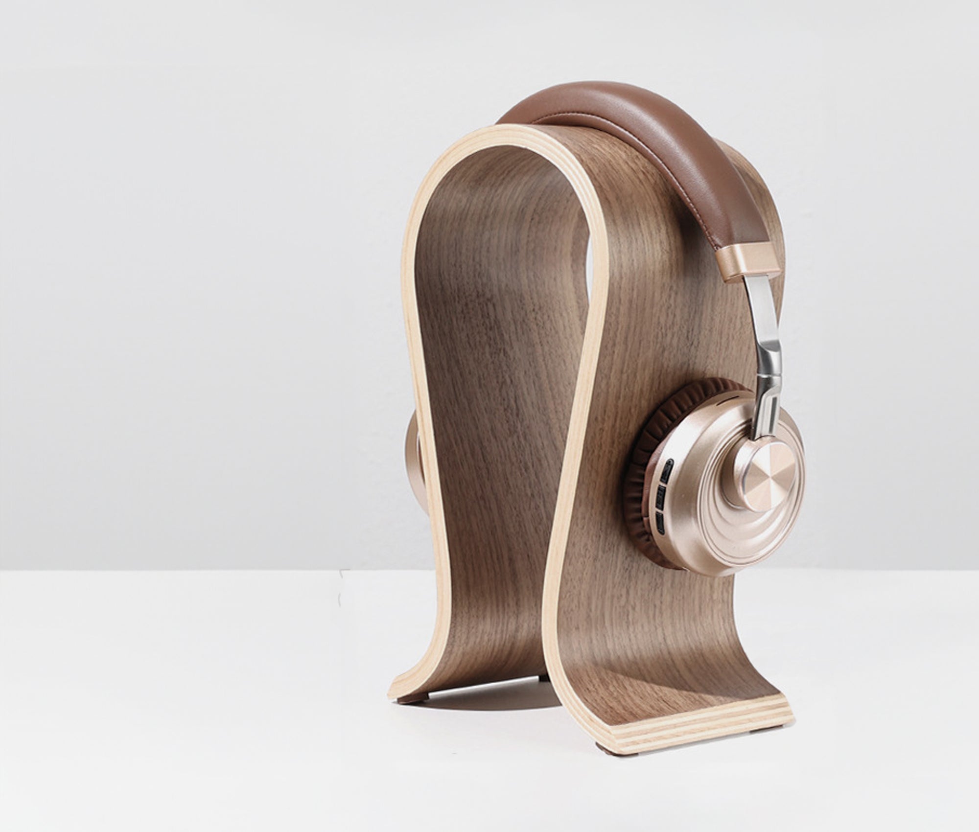 Komodoty Wood Headphone Stand Walnut Desktop