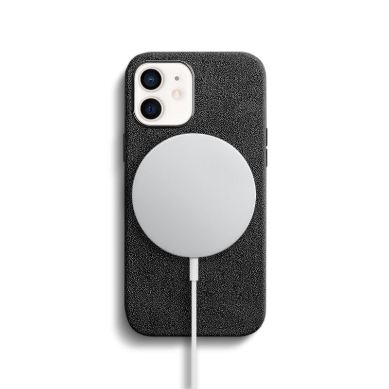 Alcantara iPhone Case Mobile Phone Cases Saguaro Black Alcantara iPhone 12 Mini