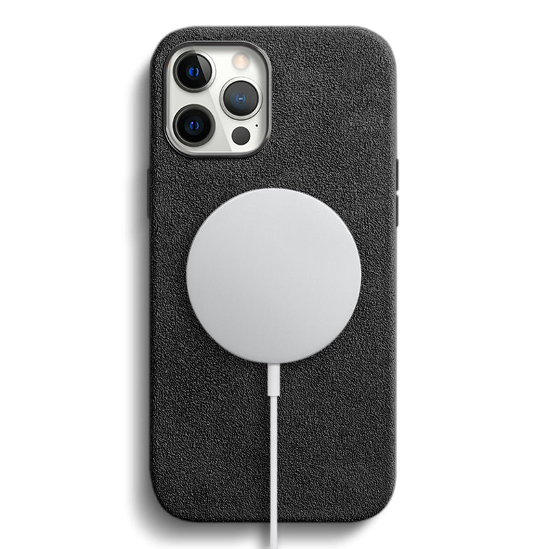 Alcantara iPhone Case Mobile Phone Cases Saguaro Black Alcantara iPhone 12 Pro Max