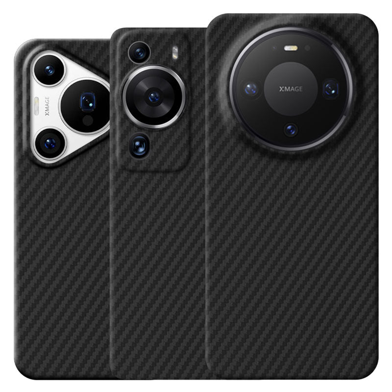 Komodoty Huawei Mate 80 Pro, Pura 70, P60 Pro, aramid fiber phone case with camera module on a white background