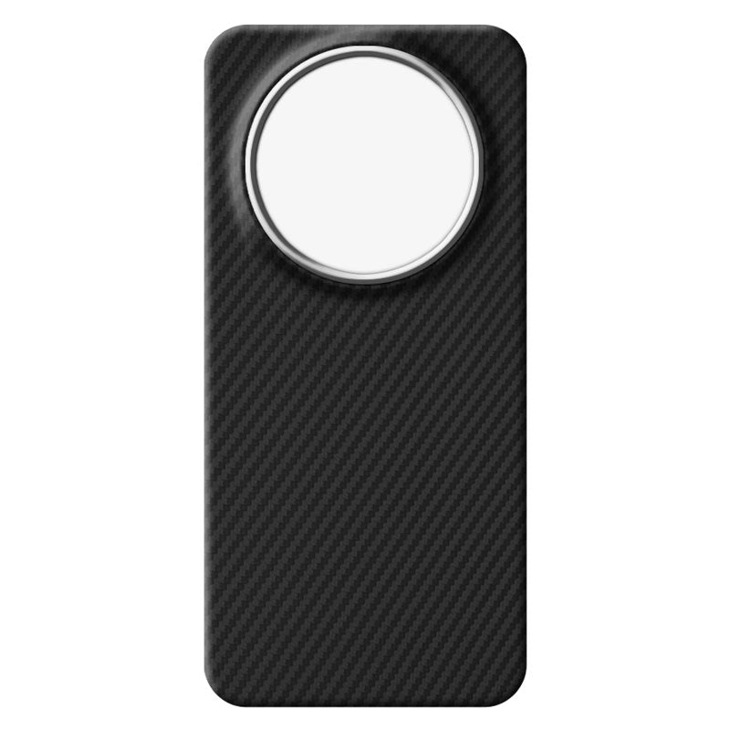 Komodoty Huawei Mate 80 Pro Black aramid fiber phone case with camera cutout on a white background