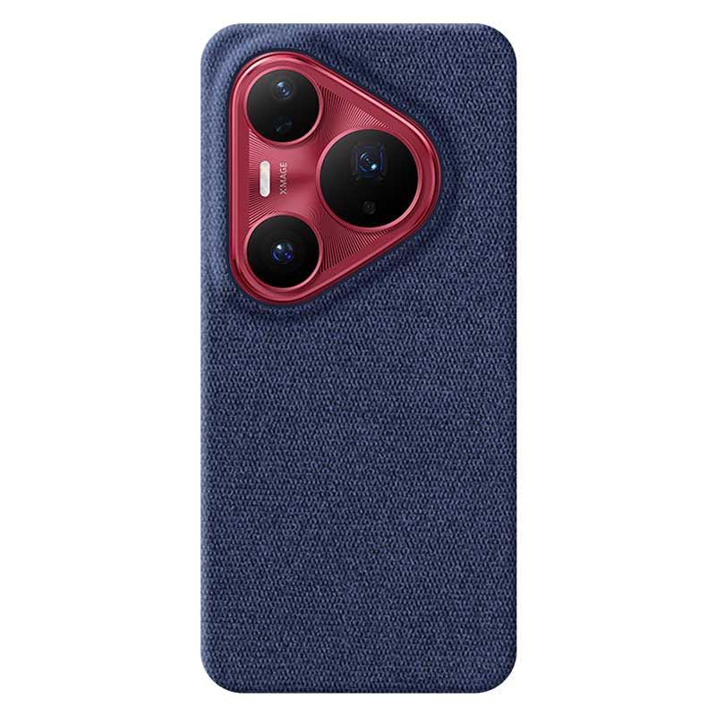 Blue textured Huawei Pura 80 Pro phone case on a white background