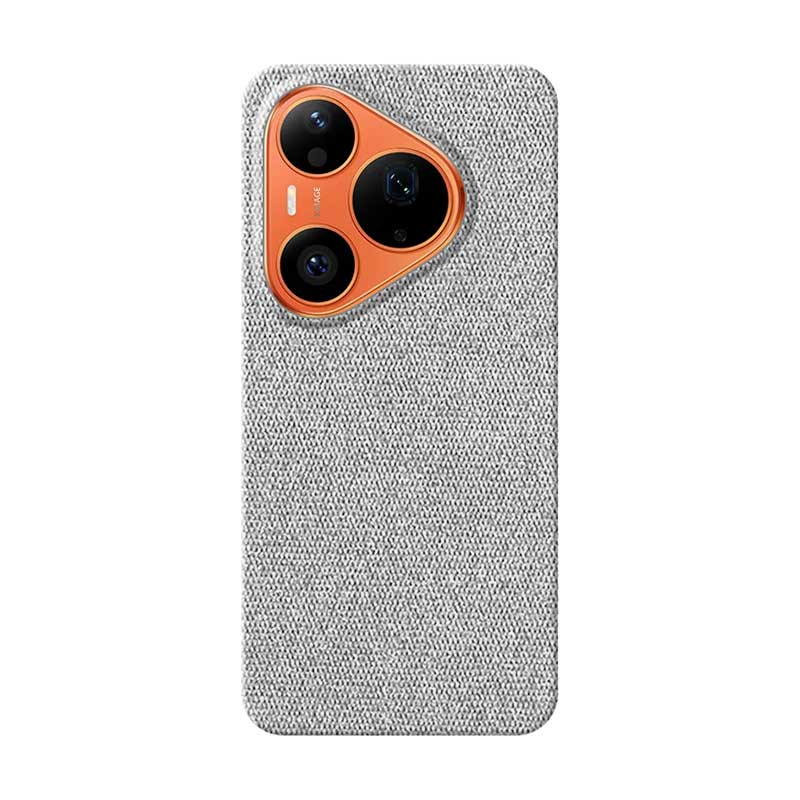 Light grey textured fabric Huawei Pura 90s Pro phone case on a white background