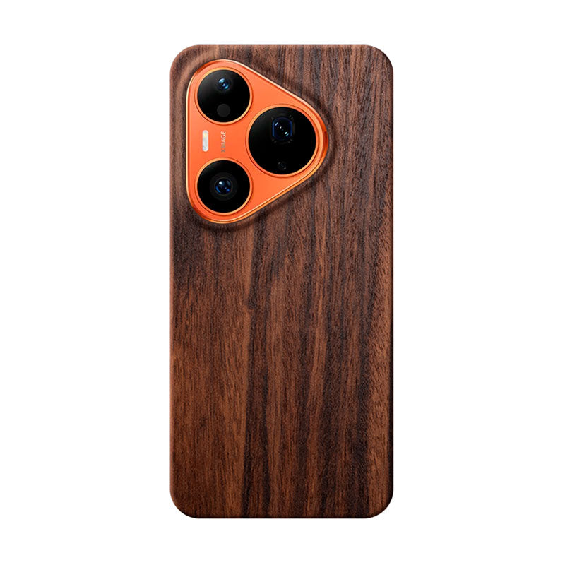 Komodoty Huawei Pura 90s Pro slim wood phone case in mahogany on a white background