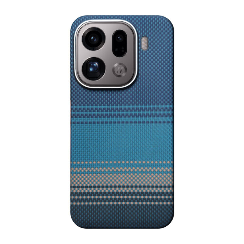 Oppo Find X9 Pro aramid fiber phone case with blue pattern