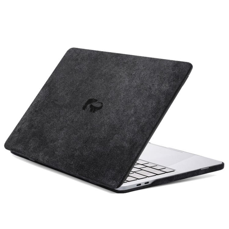 Alcantara MacBook Case MacBook Cover Saguaro Black Alcantara MacBook Pro 16 inch (2021-2024) With Komodo Dragon