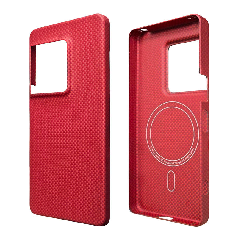 Sony Xperia 1 VIII Aramid Fiber Mobile Phone Cases red pattern with MagSafe on white background