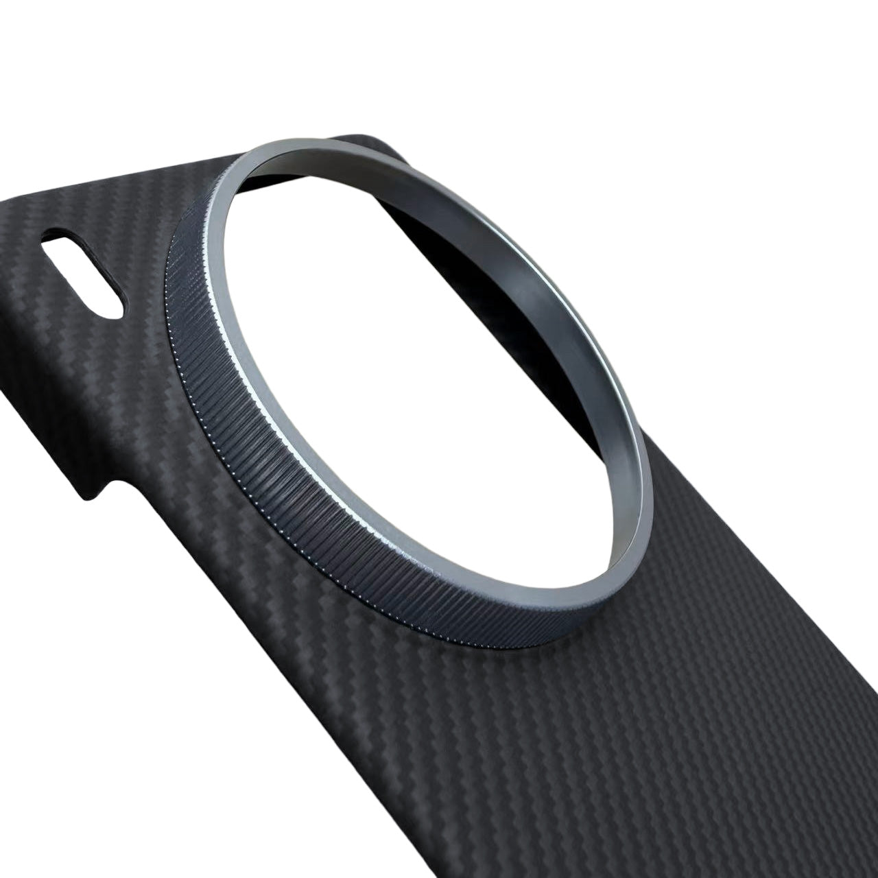 Vivo X300 Ultra black aramid fiber phone case with metal ring for camera lens protection