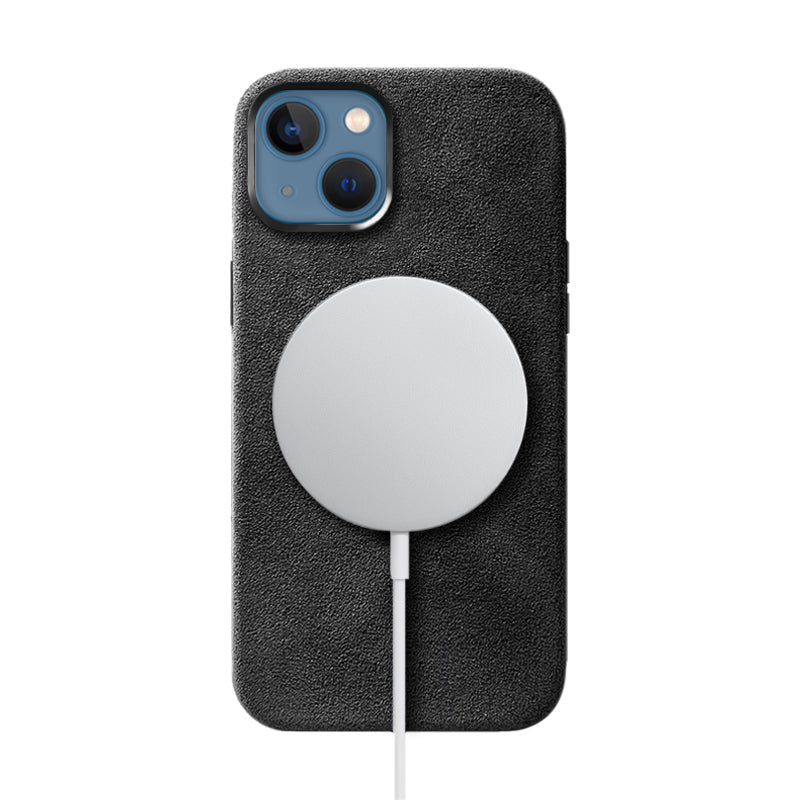 Alcantara iPhone Case Mobile Phone Cases Saguaro Black Alcantara iPhone 13