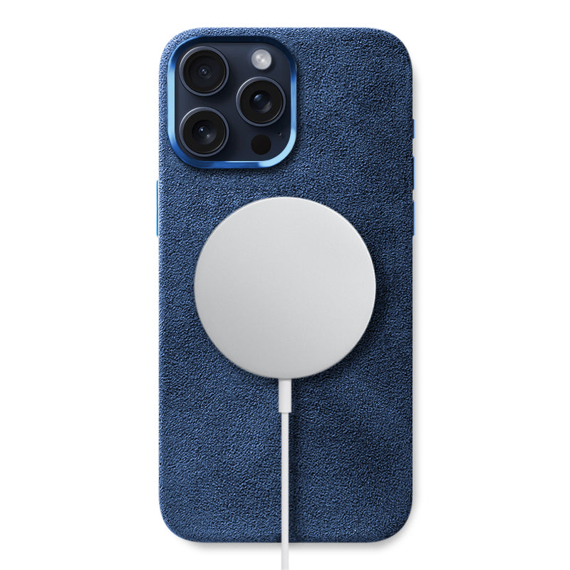 Alcantara iPhone Case Mobile Phone Cases Saguaro Ocean Blue Alcantara iPhone 15 Pro Max