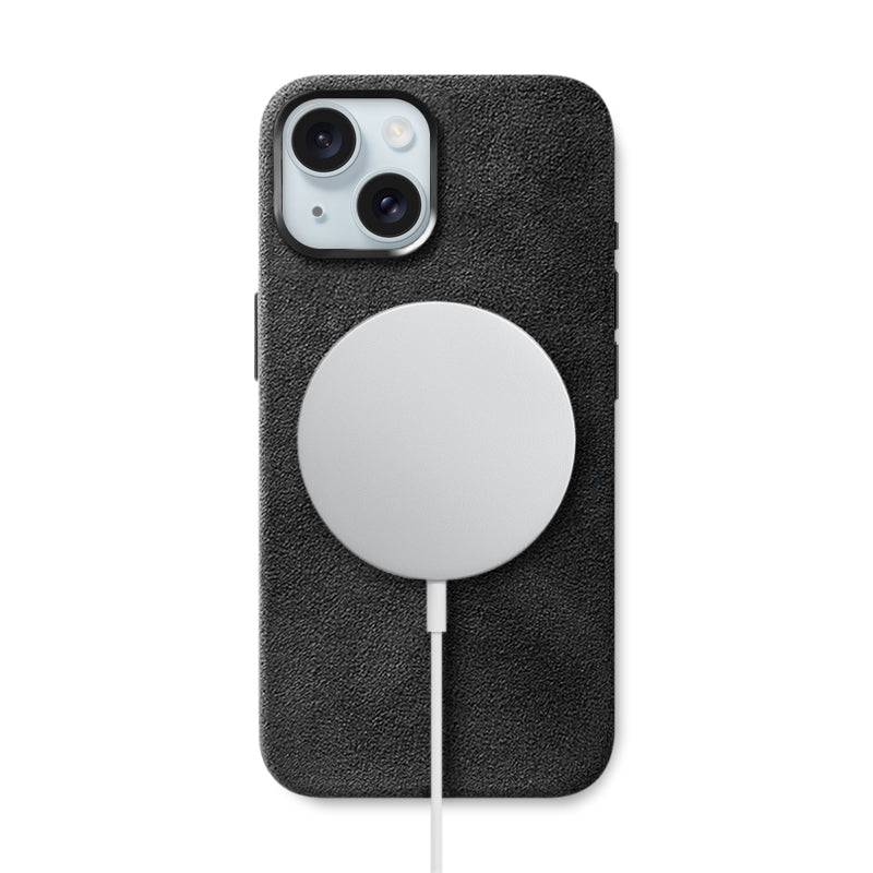 Alcantara iPhone Case Mobile Phone Cases Saguaro Black Alcantara iPhone 15