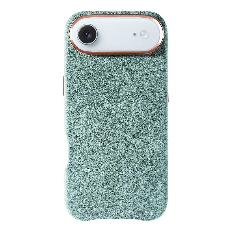 iPhone Air mint Alcantara phone case on white background