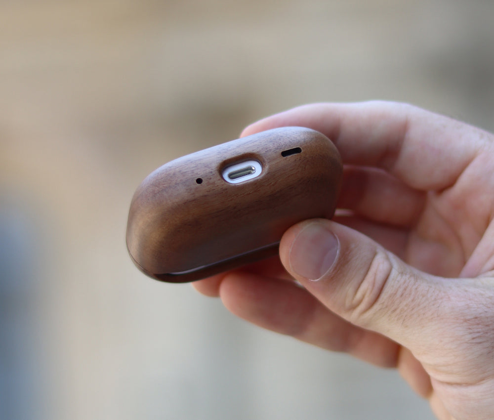 Komodo Wood AirPods Case – Real Walnut, Wireless Compatible