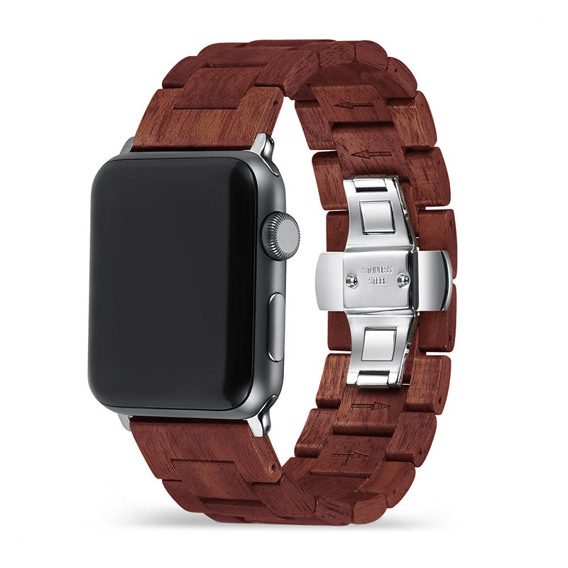 Wood Apple Watch Band Watch Bands Komodo Red Sandalwood Band 44mm / 45mm / 49mm 