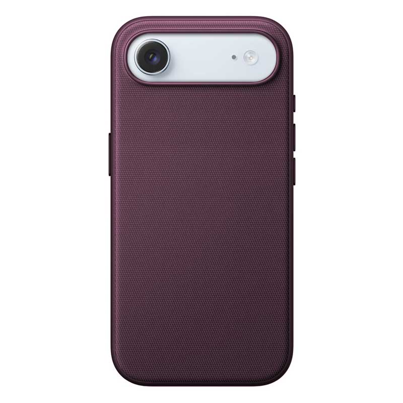 Woven Fabric iPhone Air phone case in cherry red on a white background