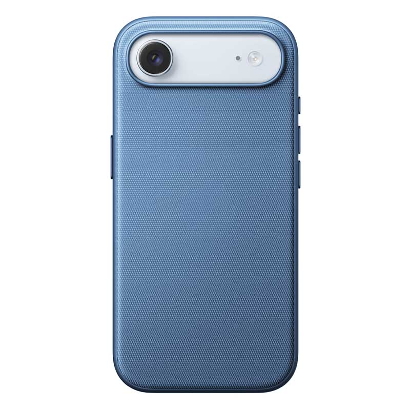 Woven Fabric iPhone Air phone case in sky blue on a white background