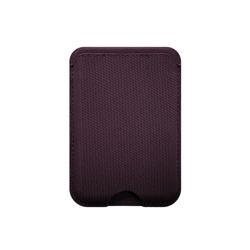 Woven Fabric MagSafe Wallet cherry red on white background