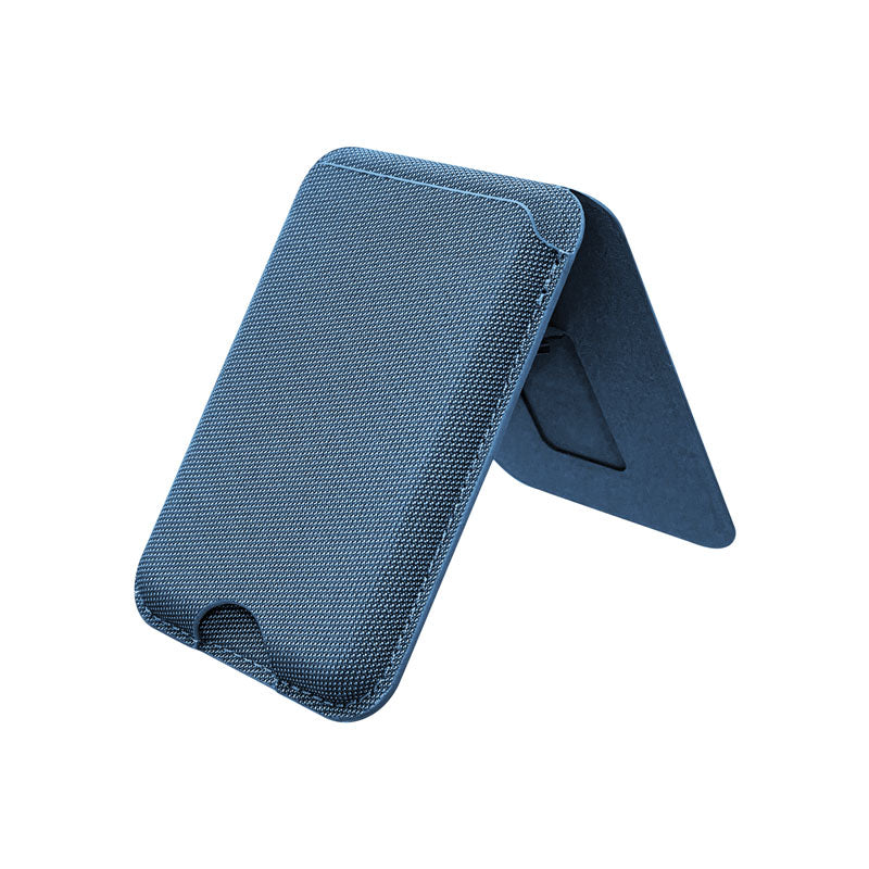 Woven Fabric MagSafe Wallet sky blue open on white background