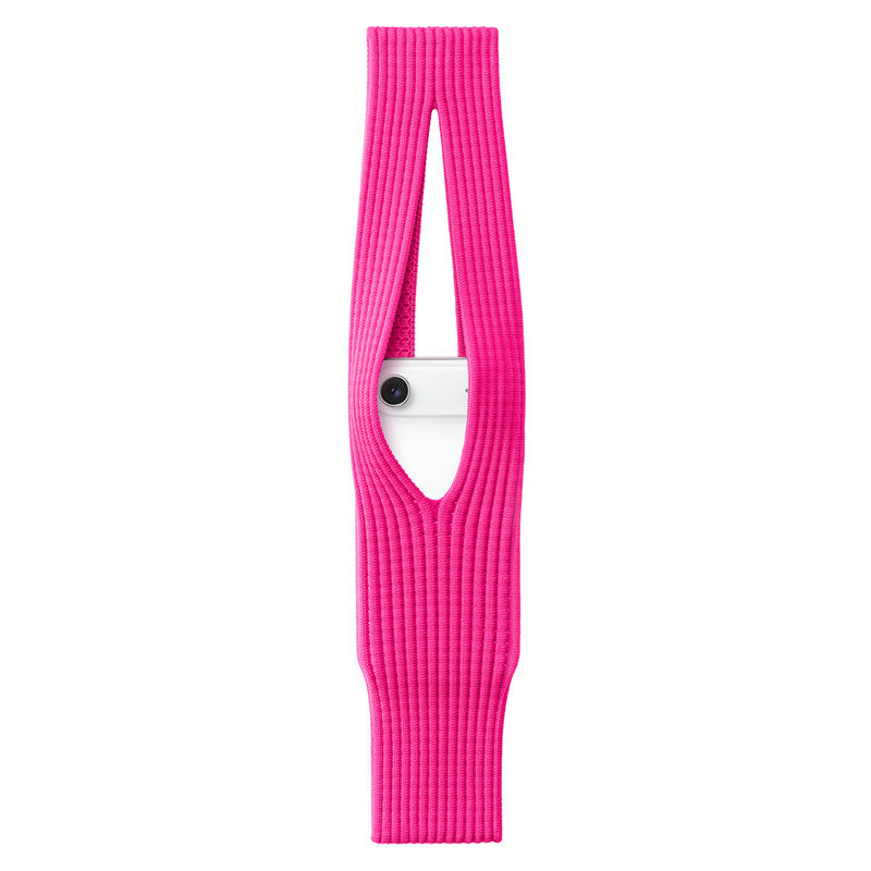 Komodoty-iPhone-Sock-Pocket-Pink with White iPhone 17 Air inside