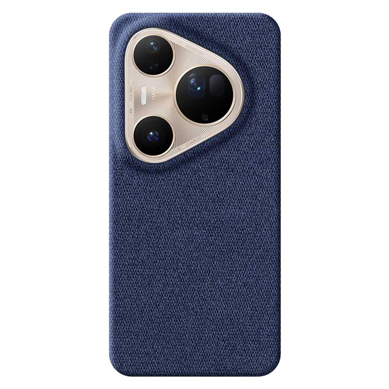Blue textured Huawei Pura 80 Ultra phone case on a white background