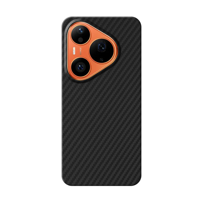 Komodoty Huawei Pura 90s Pro Black aramid fiber phone case on a white background