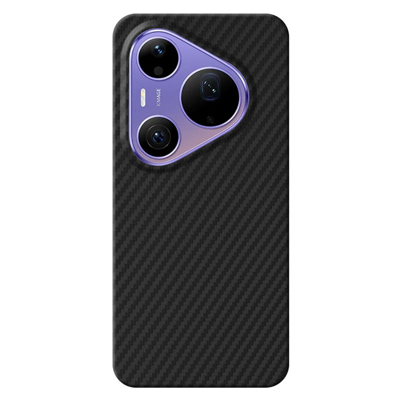 Komodoty Huawei Pura 90s Pro Max Black aramid fiber phone case on a white background