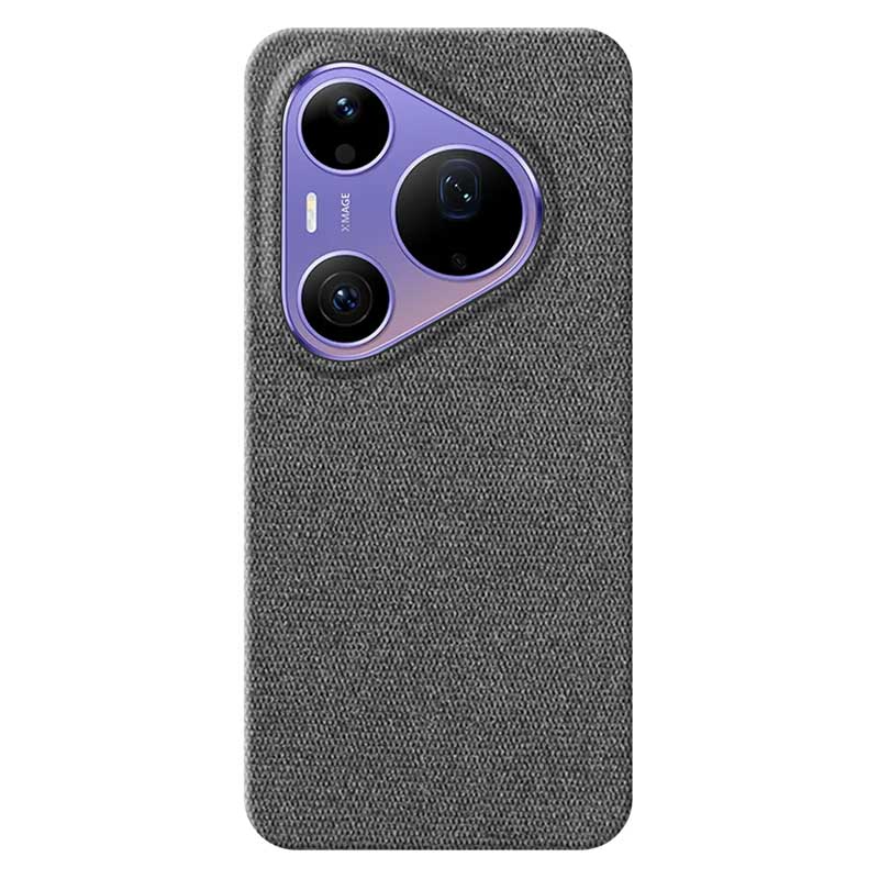 Dark grey textured fabric Huawei Pura 90s Pro Max phone case on a white background