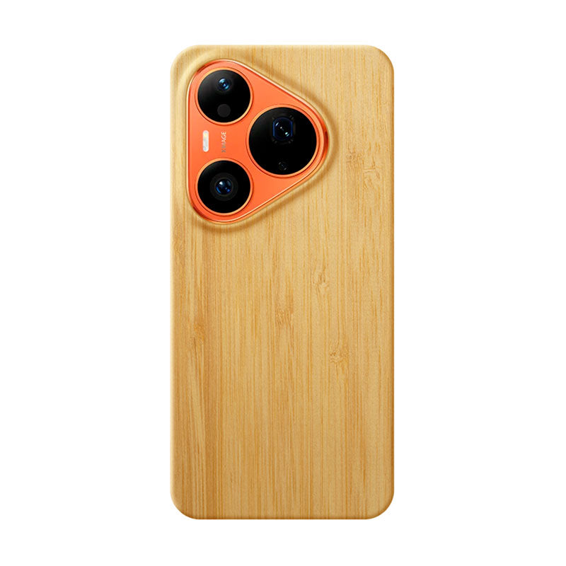 Komodoty Huawei Pura 90s Pro slim wood phone case bamboo texture on a white background