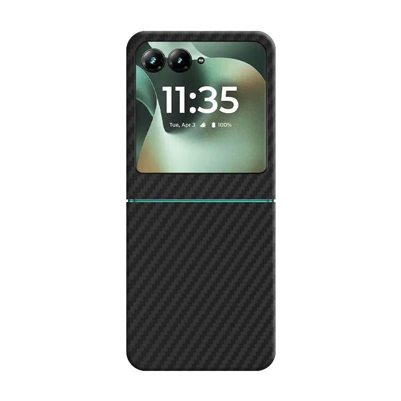 Aramid Fiber Motorola Razr 70 phone case in black